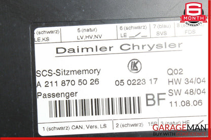 03-11 Mercedes X164 GL450 CLS350 ML550 Front Right Side Seat Control Module OEM
