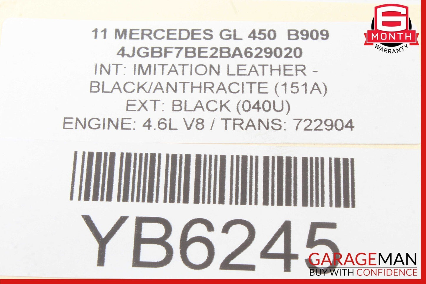 06-12 Mercedes X164 GL450 ML350 Rear Right Or Left Side Half Axle Shaft OEM