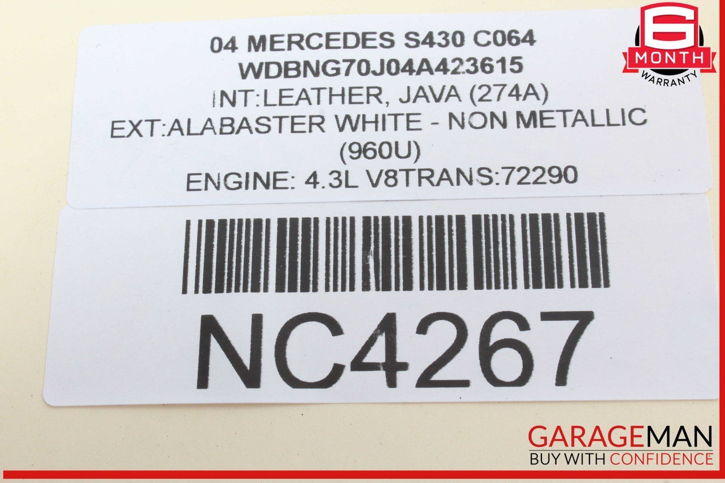 00-06 Mercedes W220 S430 S500 Center Console Ash Tray Ashtray Compartment OEM