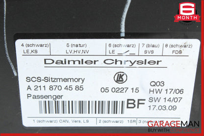 03-11 Mercedes W211 E350 ML55 AMG Seat Control Module Front Right 2118704585 OEM