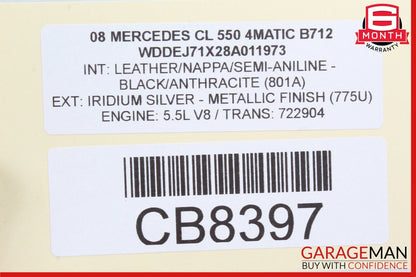 07-09 Mercedes W216 CL550 S63 S65 AMG Rear Trunk Fuse Relay Junction Box OEM