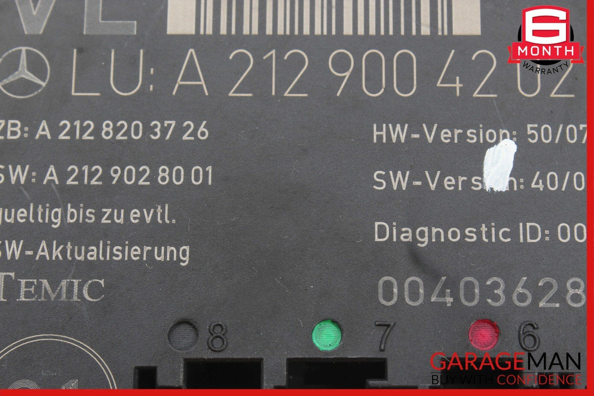 08-18 Mercedes W212 E350 C250 SLK350 Front Left Side Door Control Module OEM