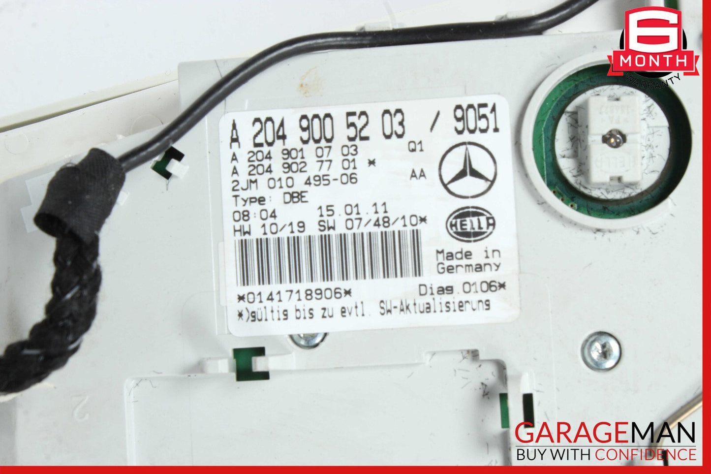 08-11 Mercedes W204 C63 AMG Front Overhead Dome Light Lamp Switch Control Black