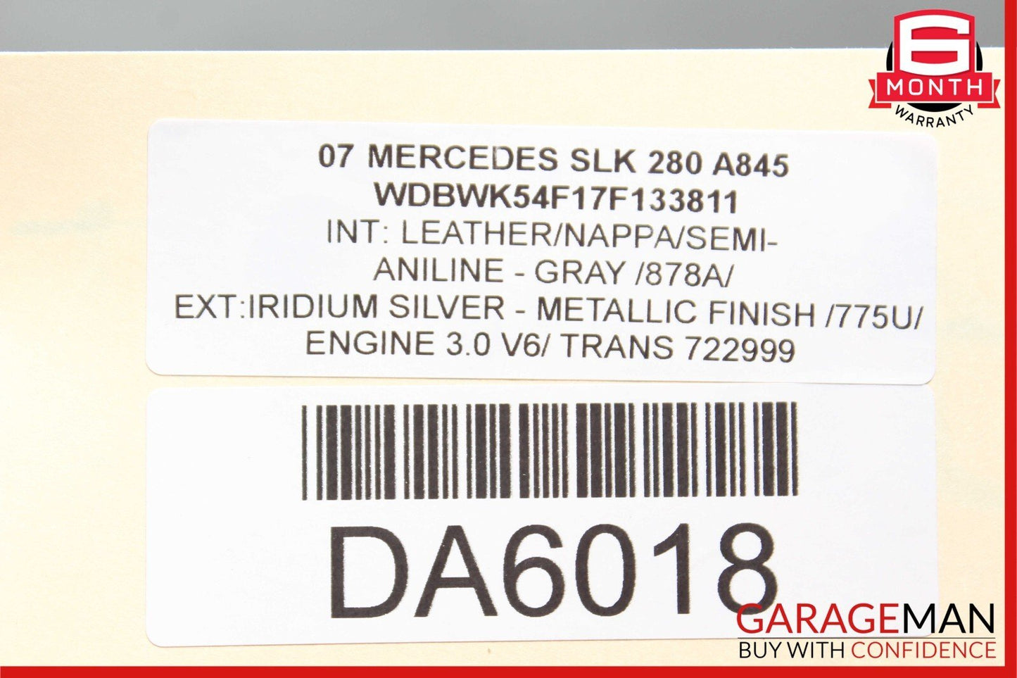 06-11 Mercedes R171 SLK280 SLK300 Rear Axle Driveshaft Drive Shaft Propeller RWD
