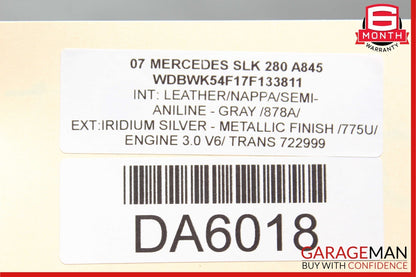 06-11 Mercedes R171 SLK280 SLK300 Rear Axle Driveshaft Drive Shaft Propeller RWD