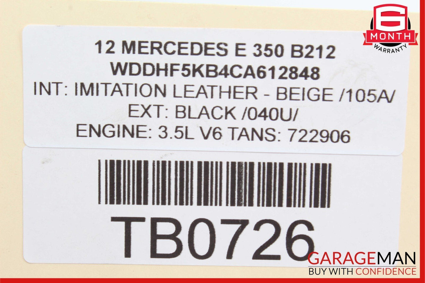 12-20 Mercedes E350 C350 E400 SLK350 GLK350 Engine Throttle Body OEM