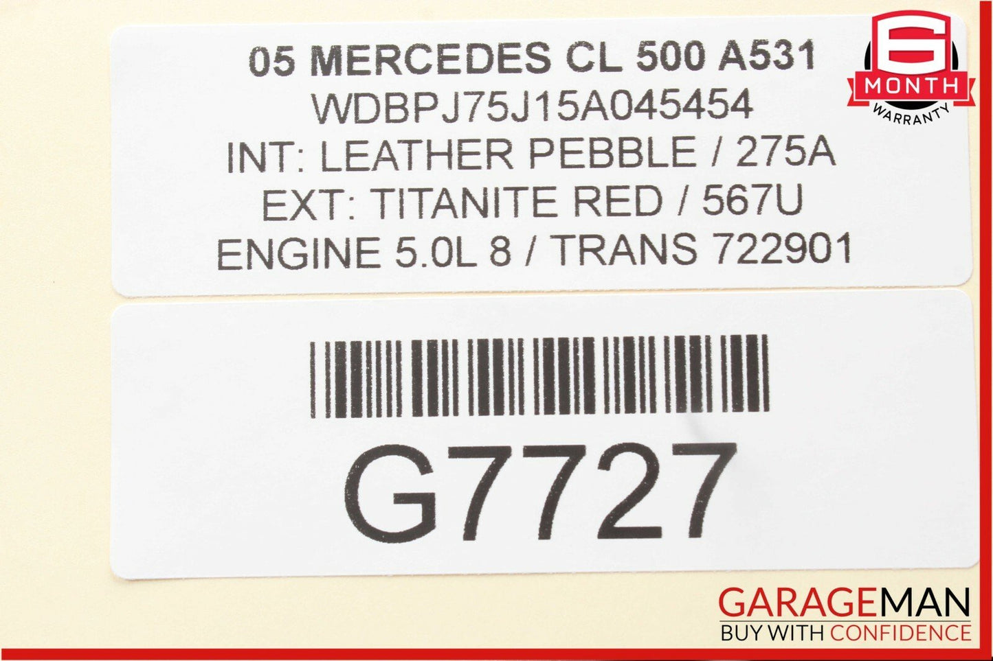 00-06 Mercedes W220 S430 Front Right Side Keyless Go Exterior Door Handle Red