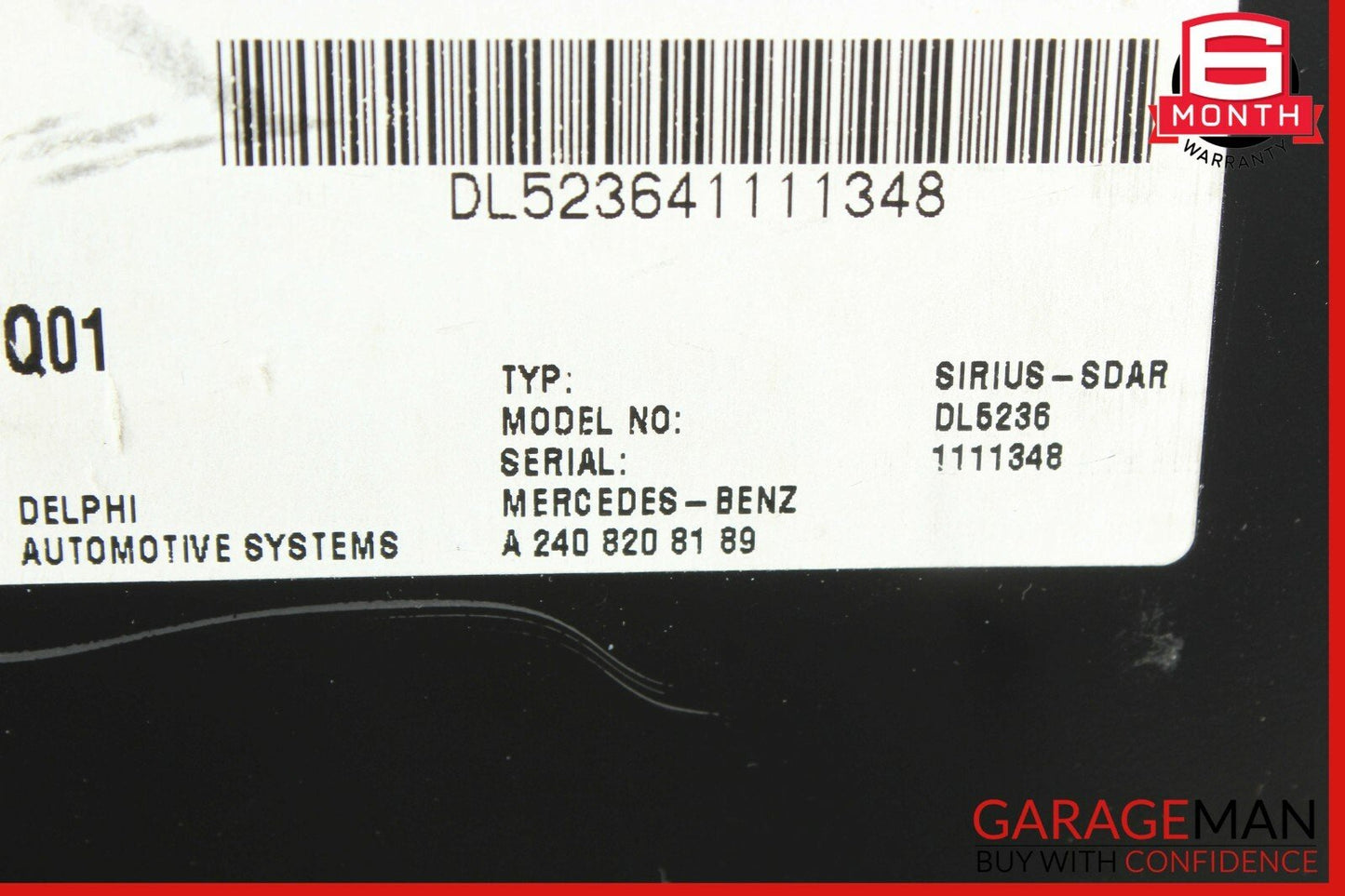 05-11 Mercedes W219 CLS500 SLK280 Sirius Satellite Radio Receiver 2408208189 OEM