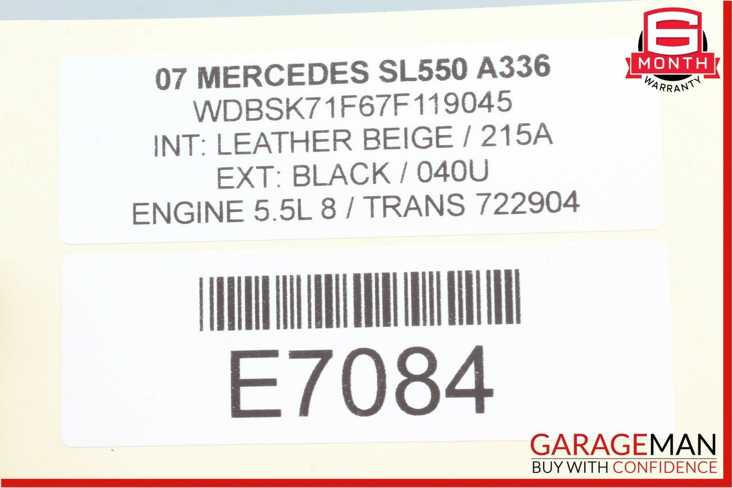 03-08 Mercedes R230 SL550 Rear Trunk Divider Wall Paneling Trim Cover Panel Gray