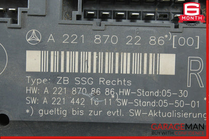 07-09 Mercedes W221 S550 Front Right Under Seat Controller Module Unit