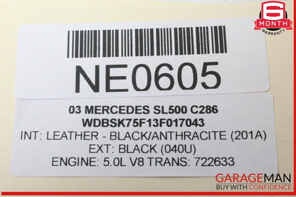 03-08 Mercedes R230 SL500 SL65 AMG Roof Convertible Top Module Control Unit OEM