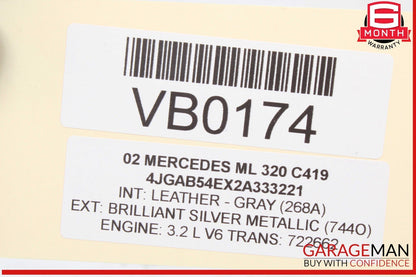 02-05 Mercedes W163 ML320 Rear Window Switch w/ Climate Control 1638200326 OEM