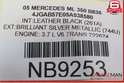 98-05 Mercedes W163 ML320 ML430 Rear Right Side Seat Belt Seatbelt Retractor OEM