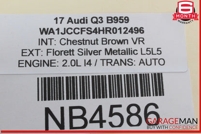 15-18 Audi Q3 Quattro Rear Right Passenger Side Window Regulator Motor OEM