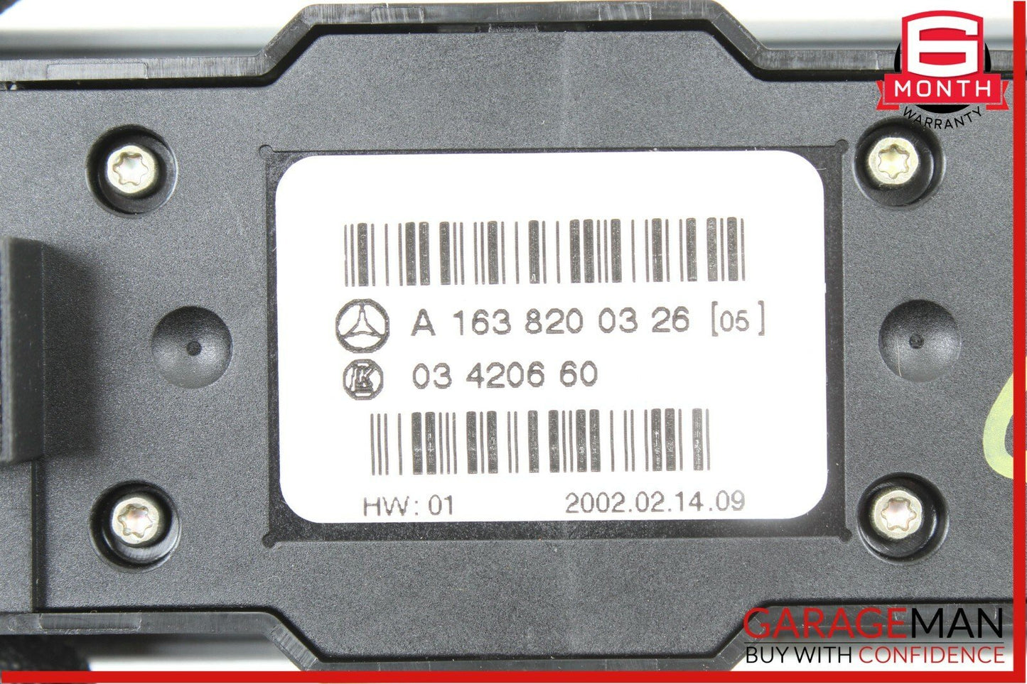 02-05 Mercedes W163 ML320 ML500 Rear Window Switch w/Climate OEM
