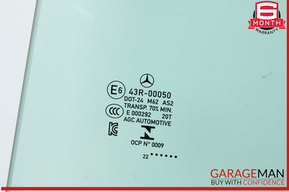 20-23 Mercedes C118 W118 CLA250 Rear Left Driver Side Door Window Glass OEM
