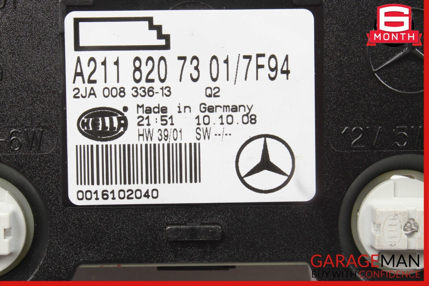 07-09 Mercedes W211 E350 E550 Rear Overhead Dome Light Gray 2118207301 OEM
