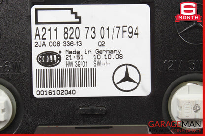 07-09 Mercedes W211 E350 E550 Rear Overhead Dome Light Gray 2118207301 OEM