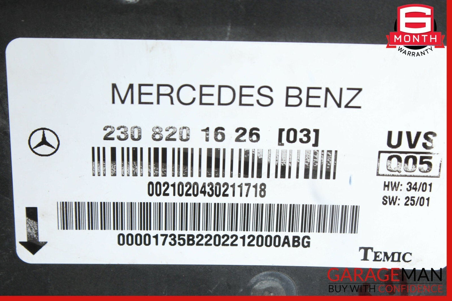 03-08 Mercedes R230 SL500 SL550 SL600 Top Convertible Roof Control Module OEM