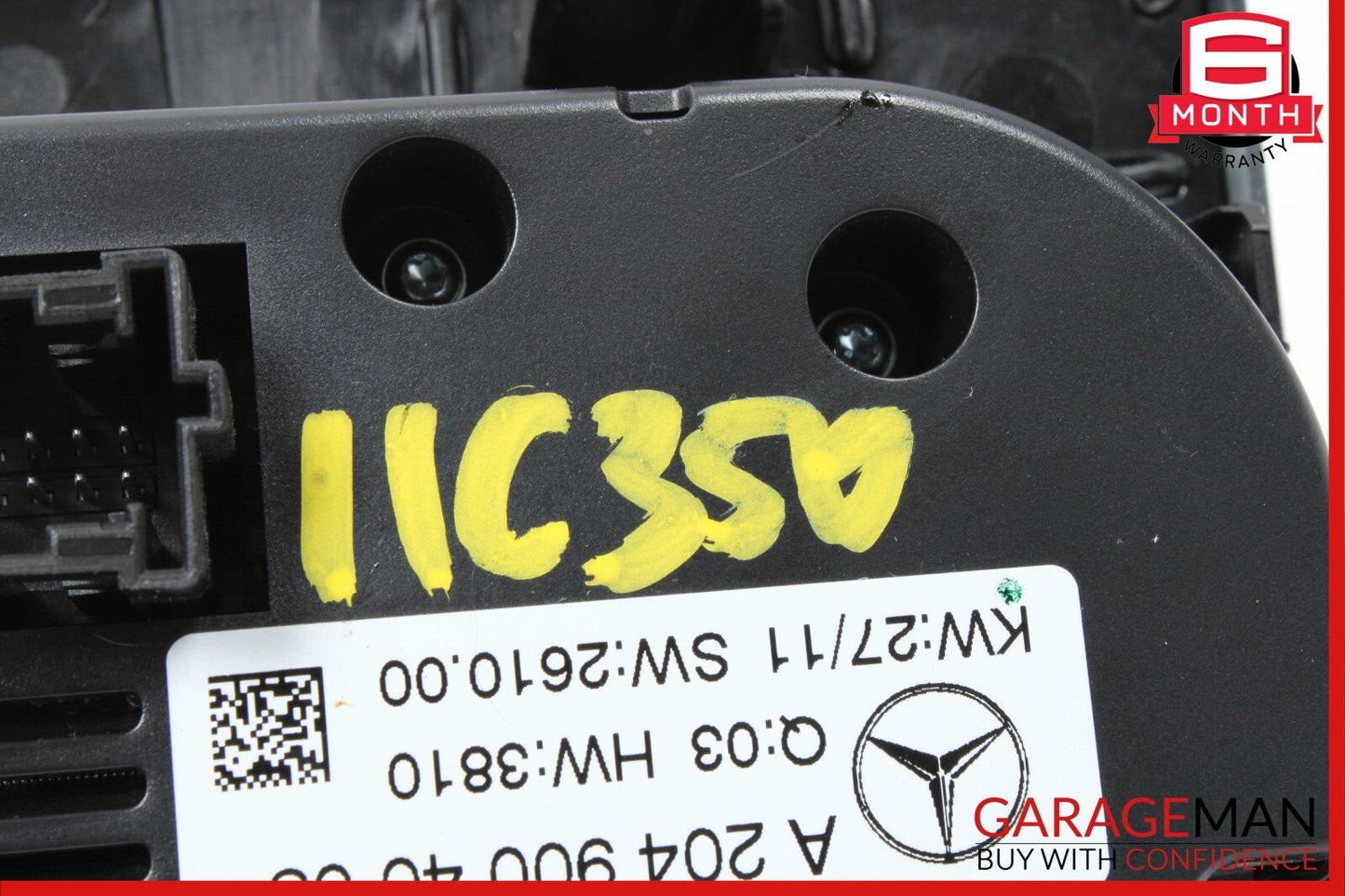 12-14 Mercedes W204 C350 C63 AC A/C Heater Climate Control Switch Trim Assembly