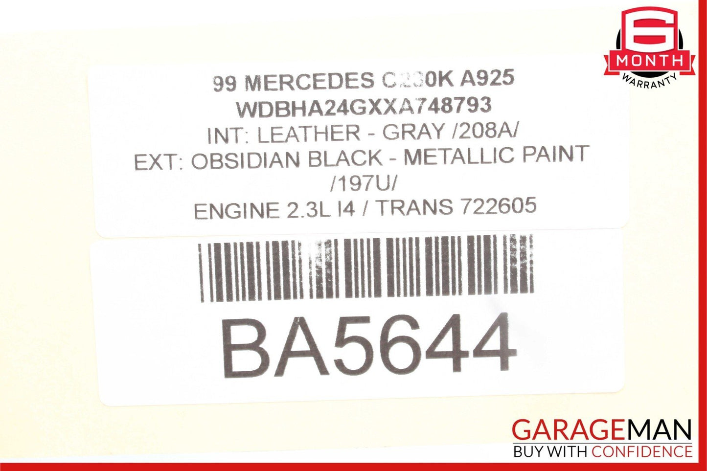 94-00 Mercedes W202 C230 C280 Front Right Side Exterior Door Handle Black OEM