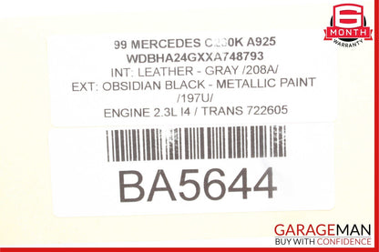 94-00 Mercedes W202 C230 C280 Front Right Side Exterior Door Handle Black OEM