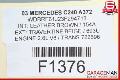 01-04 Mercedes W209 CLK500 C240 Hazard Light Control Switch 2038216279 OEM