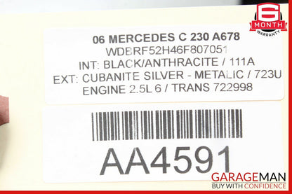 01-07 Mercedes W203 C230 C320 CLK350  Interior Rear View Mirror Gray OEM