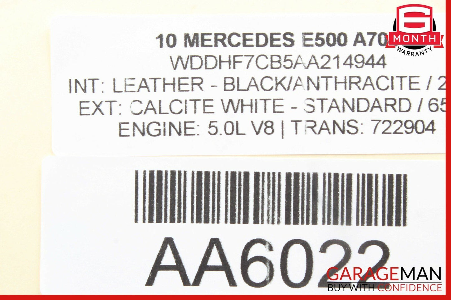 10-16 Mercedes W212 E500 E400 Front Left Top Upper Seat Cushion Black OEM