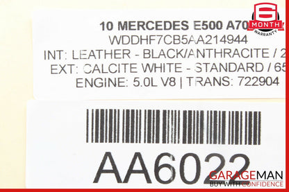 10-16 Mercedes W212 E500 E400 Front Left Top Upper Seat Cushion Black OEM