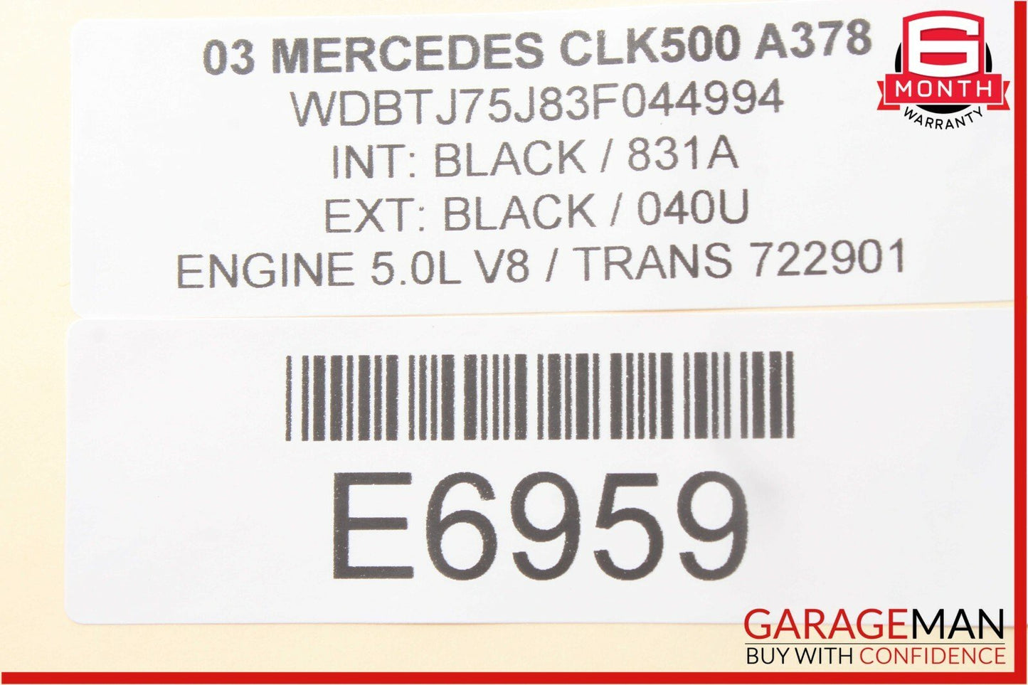 03-09 Mercedes W209 CLK500 CLK55 Rear Temic Control Module 2098200326 OEM