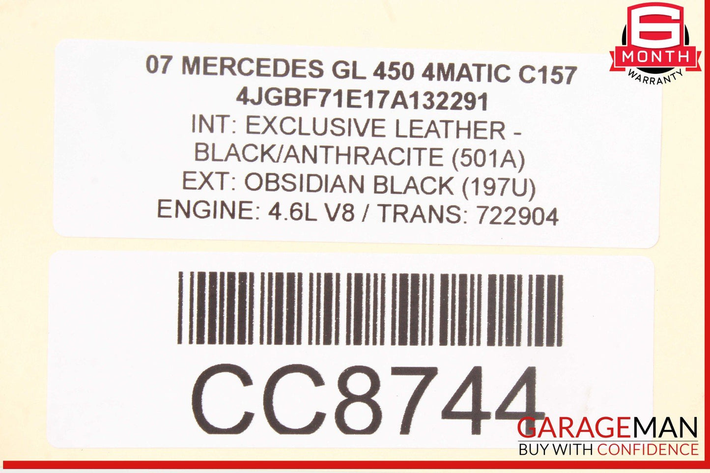 07-12 Mercedes X164 GL450 GL320 GL350 Front Lower Radiator Support Bracket OEM