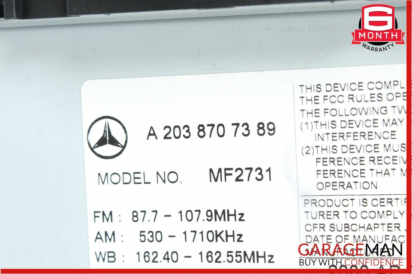 05-07 Mercedes W203 C230 Radio Stereo Audio CD Player Head Unit AM FM MF2731 OEM