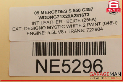 07-14 Mercedes W221 S550 S400 Dynamic Seat Pressure Vacuum Tank Reservoir OEM