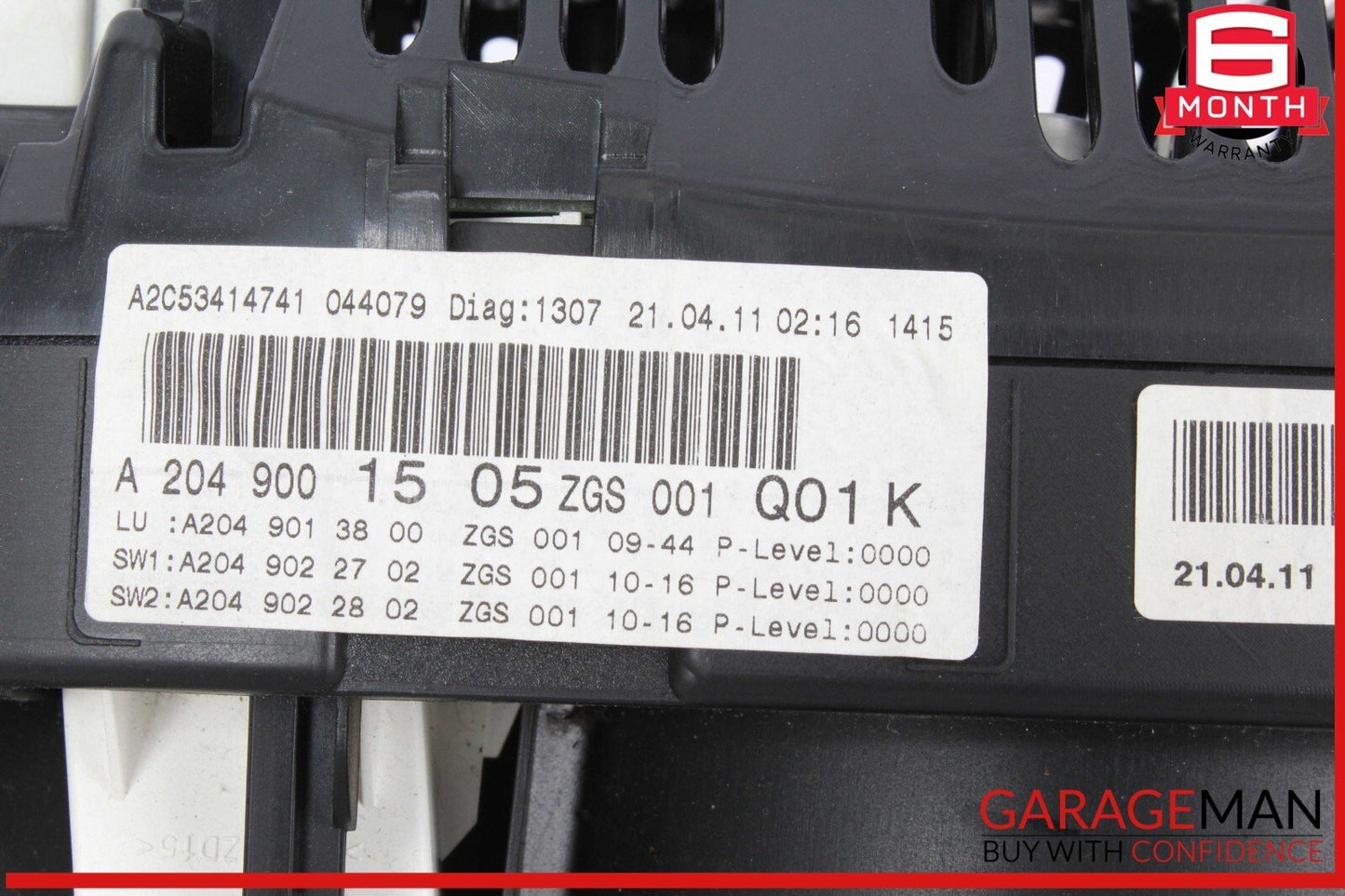 08-11 Mercedes W204 C300 C350 Instrument Speedometer Cluster 2049001505 OEM