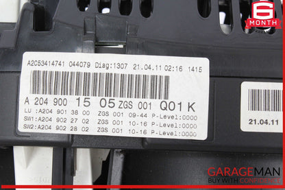 08-11 Mercedes W204 C300 C350 Instrument Speedometer Cluster 2049001505 OEM