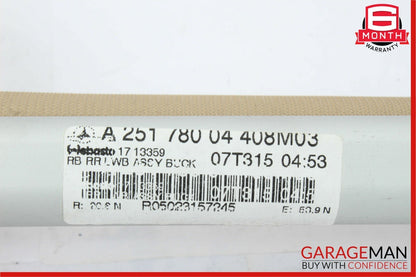 06-09 Mercedes W251 R350 Rear Panoramic Sunroof Roller Blind Shade Cover Brown