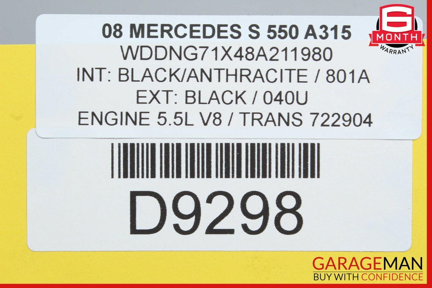07-09 Mercedes W221 S450 S550 Rear Bumper Reinforcement Impact Crash Bar OEM