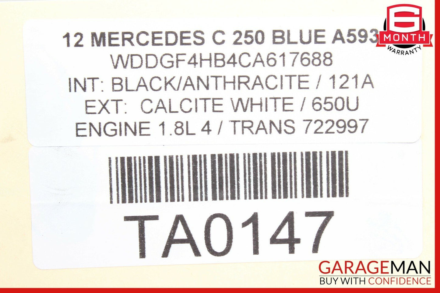 08-14 Mercedes W204 C250 Front Left Side Curved Wishbone Control Arm OEM