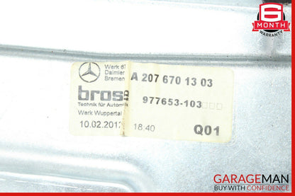 10-16 Mercedes W207 E350 Coupe Rear Left Door Window Regulator Frame w/o Motor