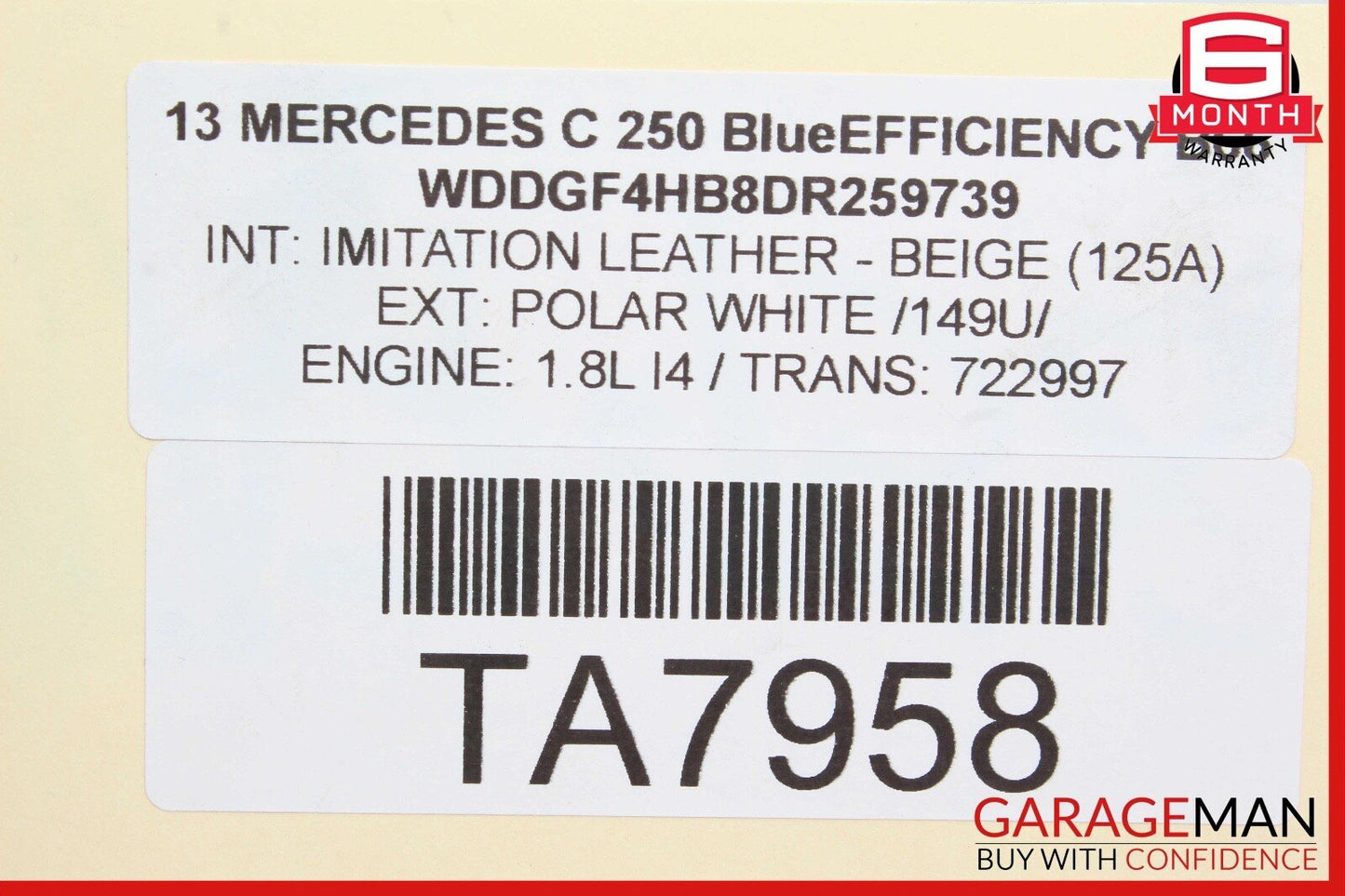 08-14 Mercedes W204 C250 Rear Right and Left Suspension Coil Spring Set OEM