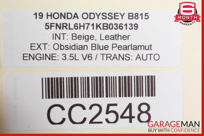 18-23 Honda Odyssey Front Left Driver Side Interior Door Panel Assembly OEM