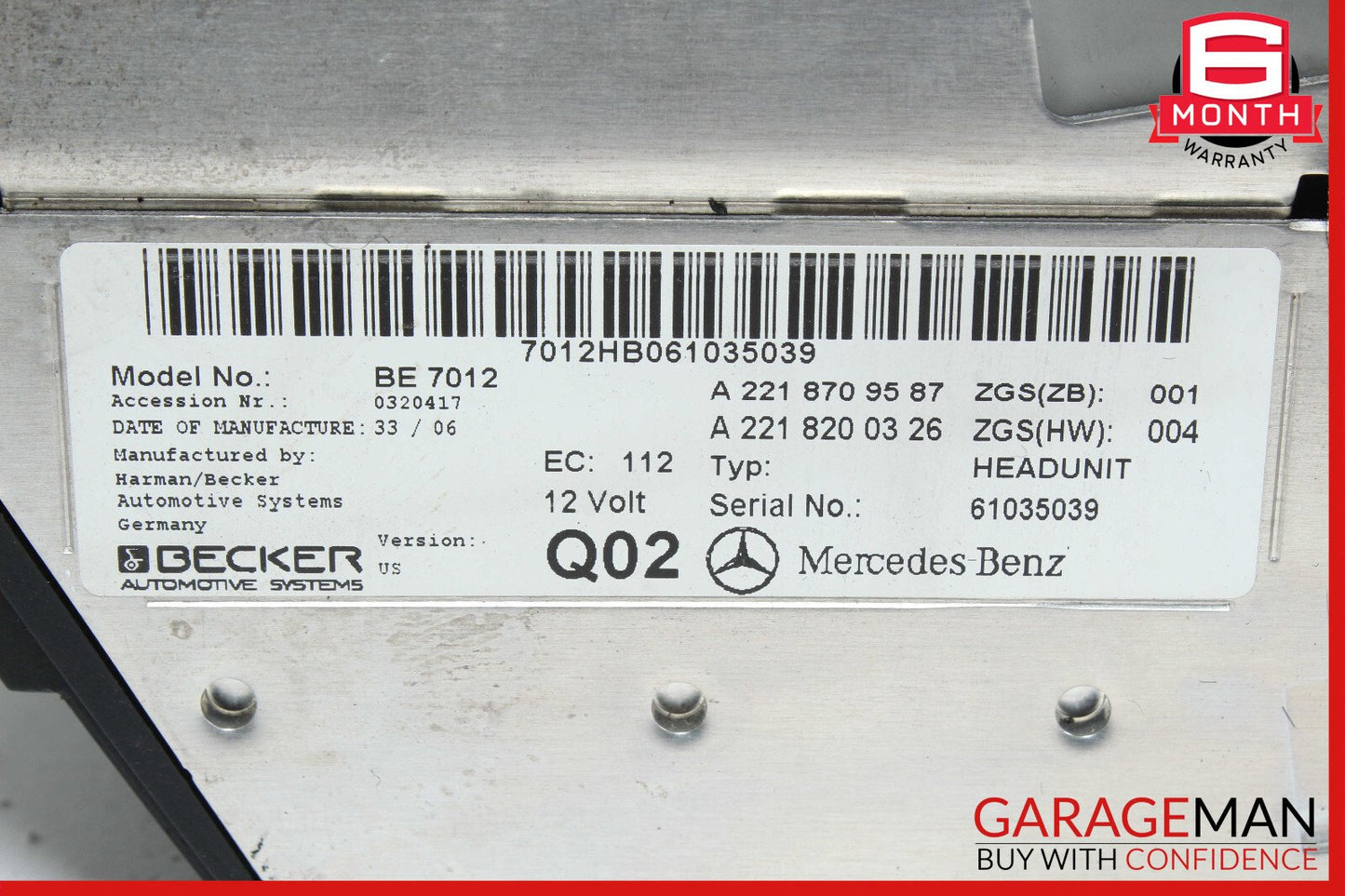 07-09 Mercedes W221 S450 S550 Head Unit Command CD Navigation 2218700793 OEM