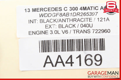 08-14 Mercedes W204 C300 C250 Interior Top Upper Rear View Mirror Assembly Black