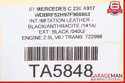 05-07 Mercedes W203 C320 C350 C230 Rear Left Side Exterior Door Handle Black