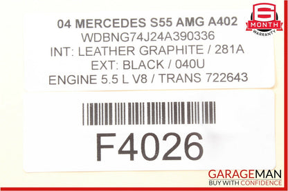 03-06 Mercedes W220 S55 Center Dashboard Control Switch  2208216558 OEM