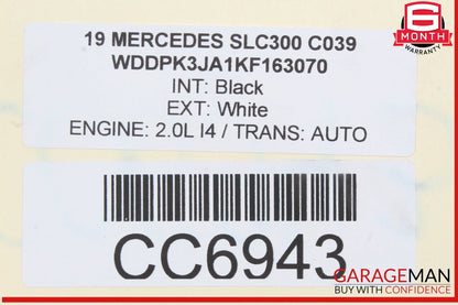 12-20 Mercedes R172 SLC300 SLK250 Convertible Top Roof Rear Cover Panel Trim OEM