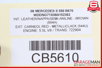 10-13 Mercedes W221 S550 S400 Rear Sam Fuse Box Relay Module Control OEM