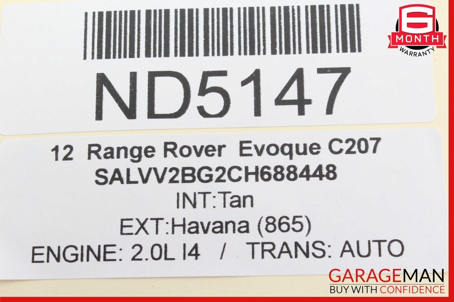 12-13 Range Rover Evoque Electric Parking Brake Control Module Unit BJ322C496AH