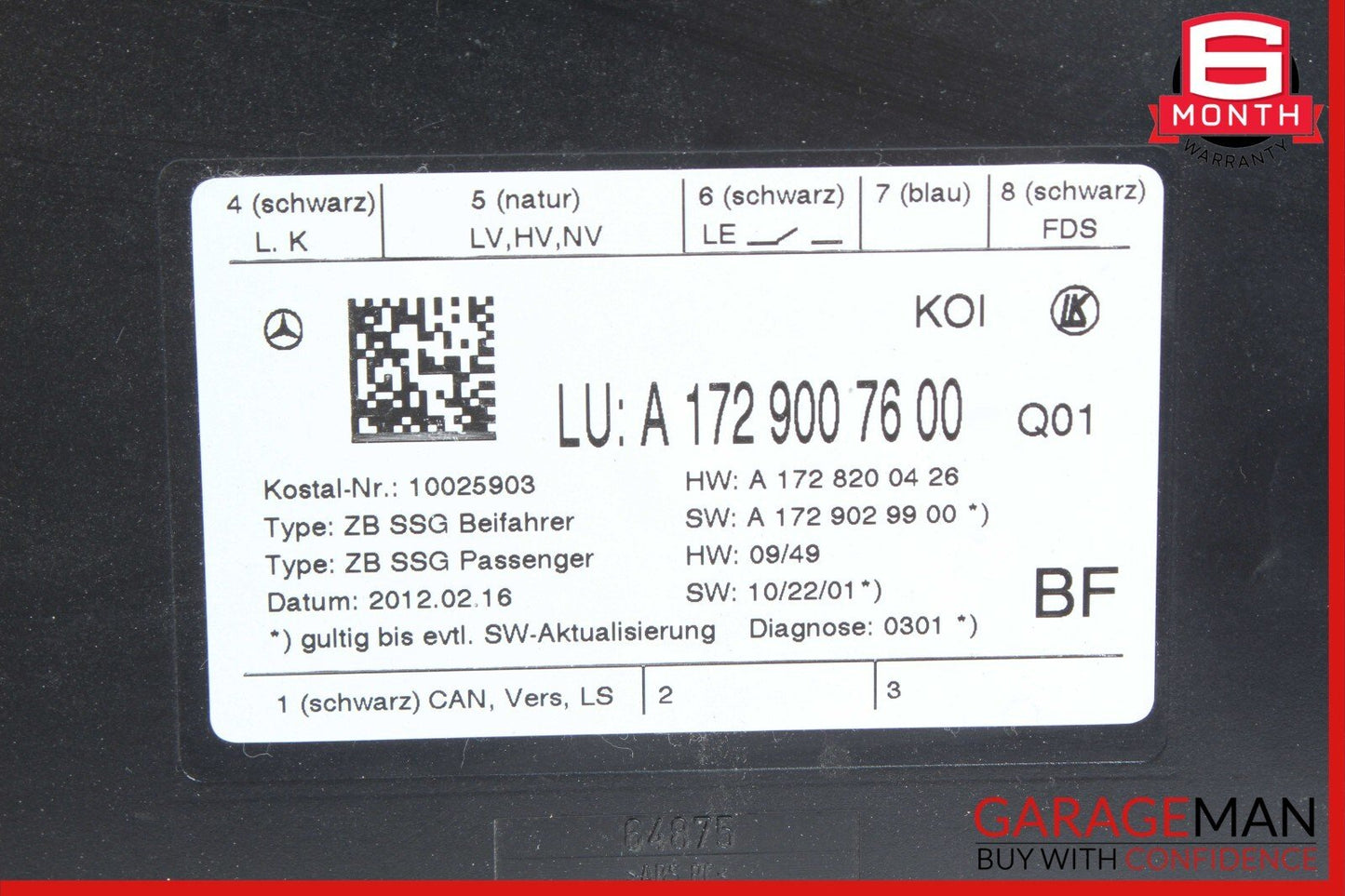 08-20 Mercedes W212 E350 CLS400 Front Right Passenger Side Seat Control Module